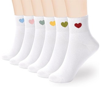 inhees Soft Cotton Ankle Crew Heart Socks
