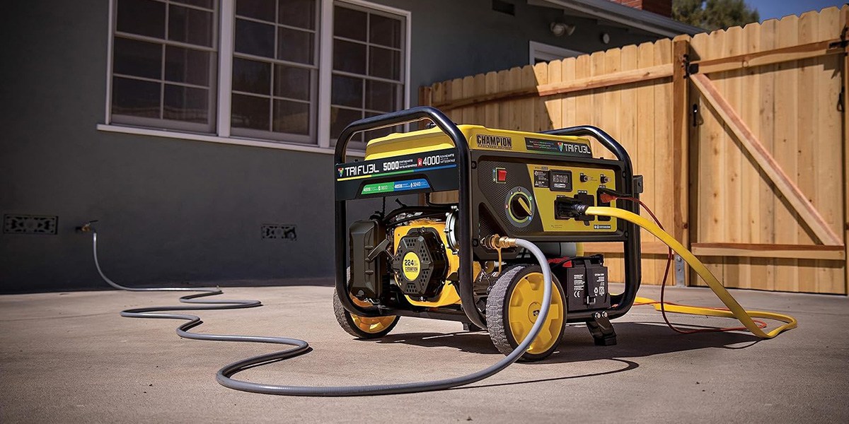 Champion 4000-Watt Electric Start Tri-fuel RV Ready Portable Generator with CO Shield