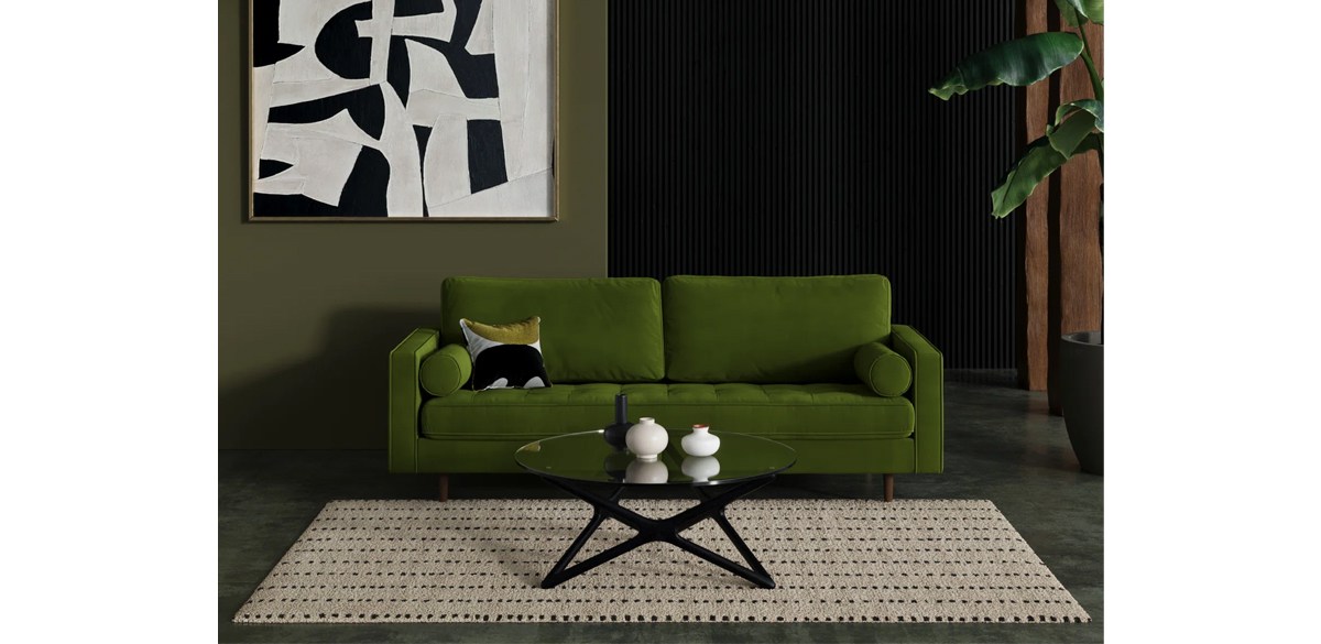 Geo 84-inch Velvet Sofa