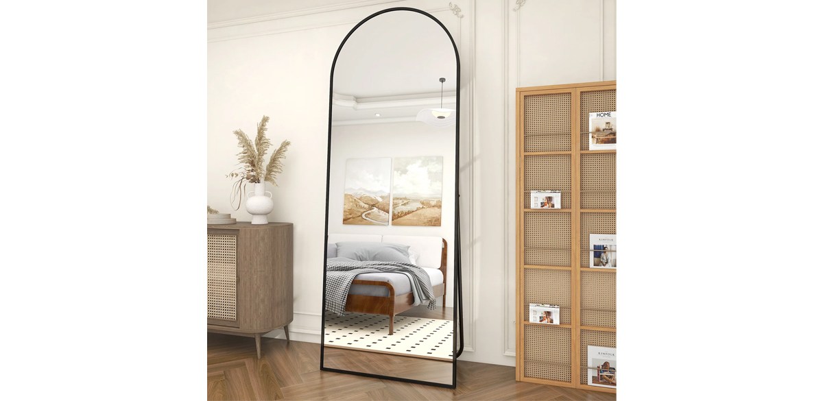 Latitude Run Black Shatterproof Metal Full Length Mirror