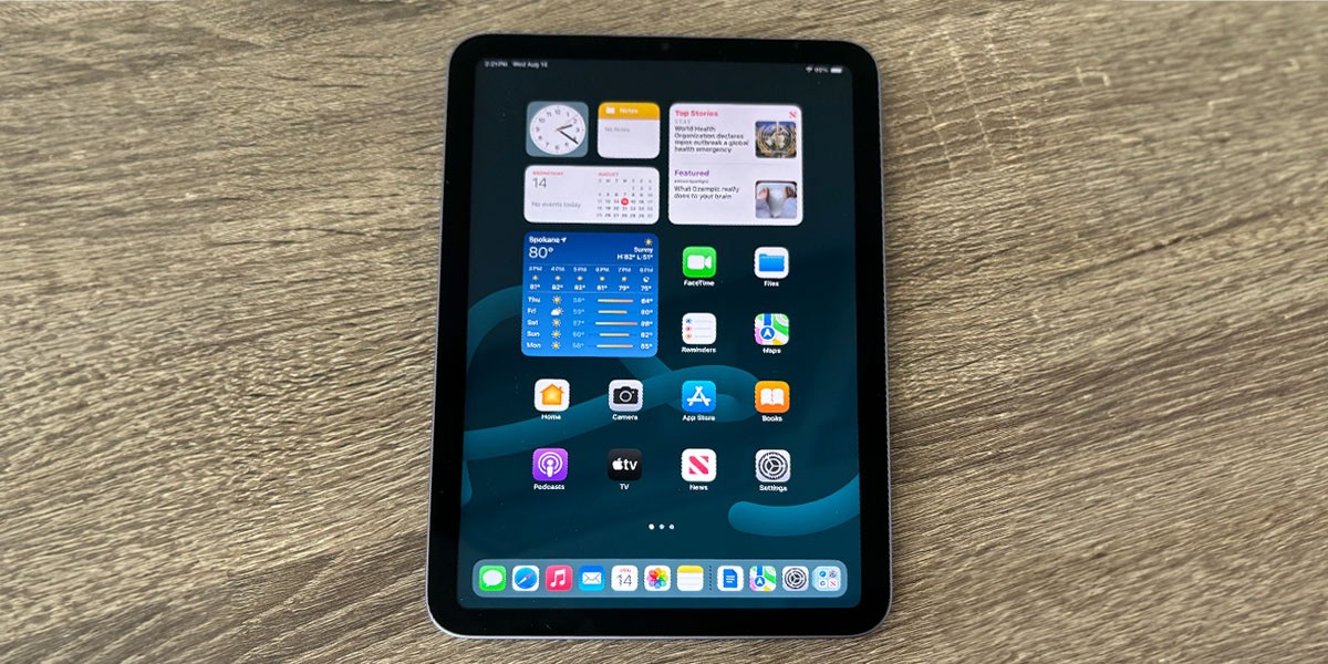 Apple iPad Mini (6th Generation) on wooden background