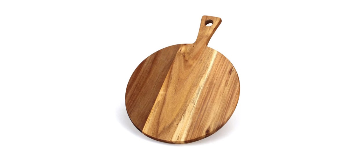 Best Ayiaren Circular Acacia Wood Cutting Board with Handle
