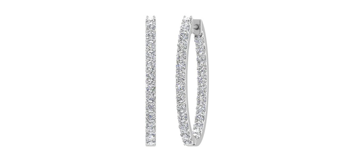 Best FineRock Inside Out Diamond Hoop Earrings