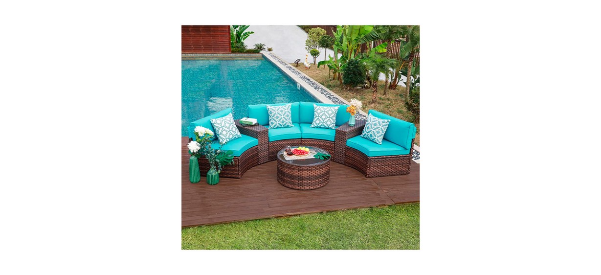 Best OC Orange Casual Outdoor Patio Furniture Half-Moon Set
