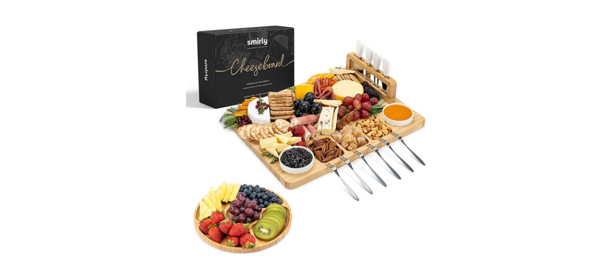best Smirly Bamboo Cheese Board and Knife Set