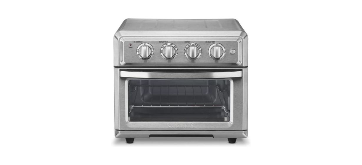 Cuisinart Air-Fryer Toaster Oven in stainless steel, on white background