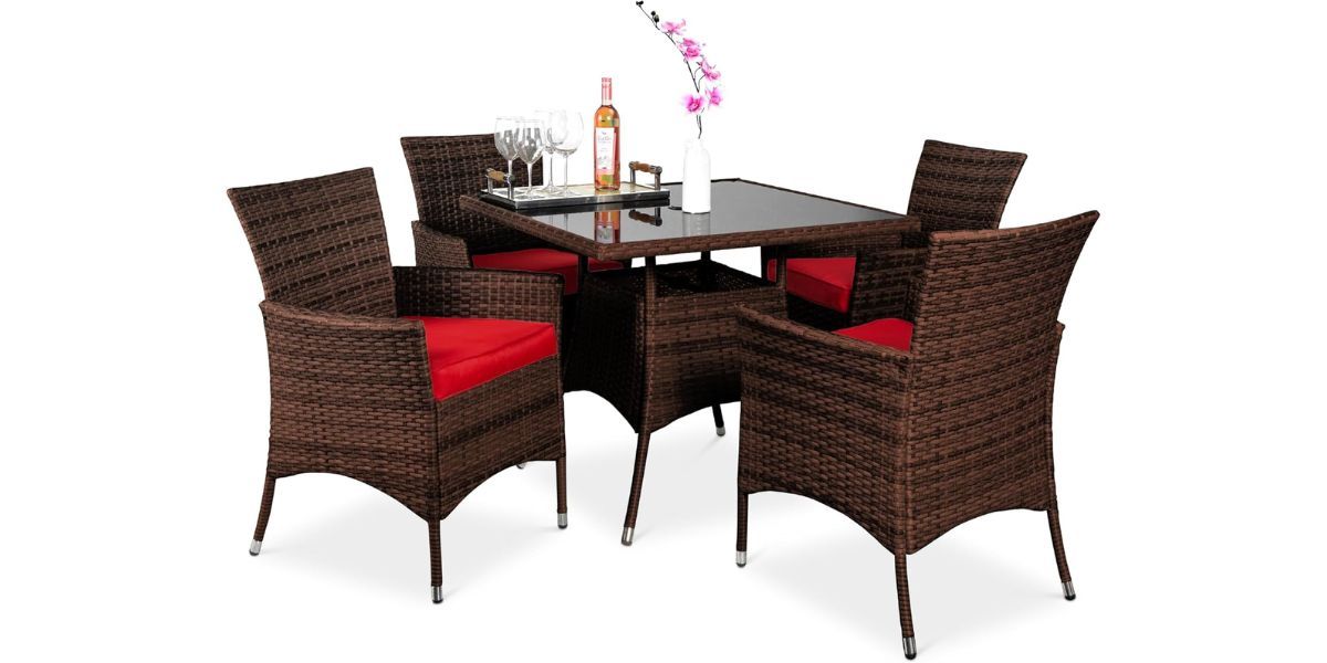 Best Choice Products 5-Piece Wicker Dining Set