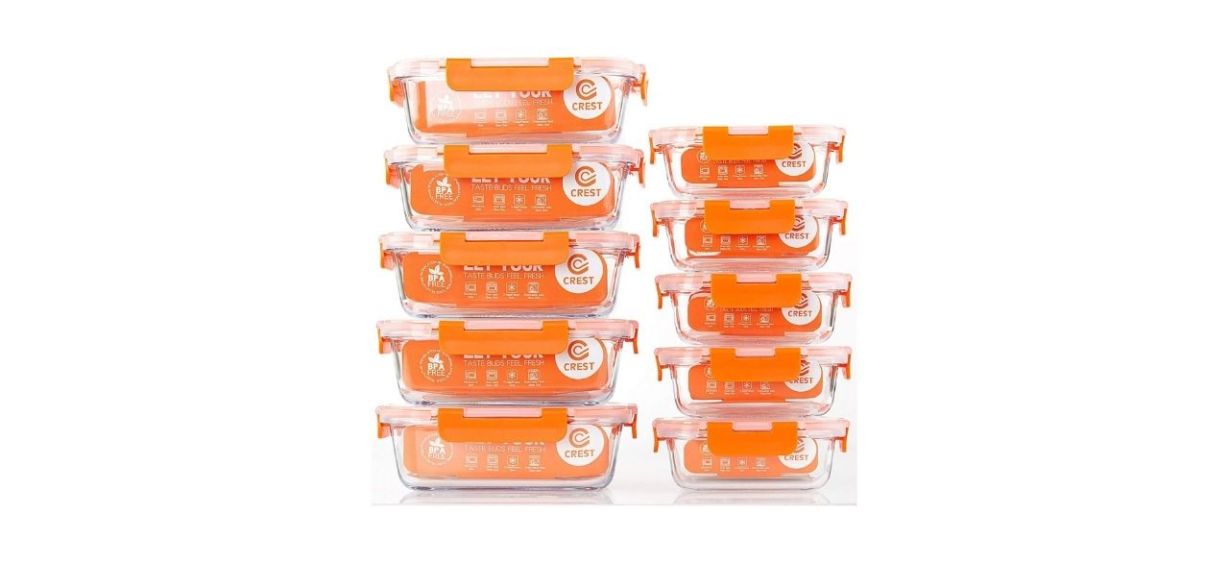C Crest Glass Food Storage Containers