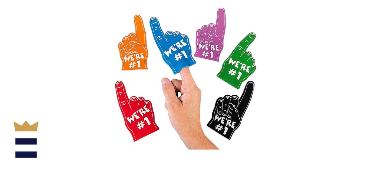 Fun Express 12-Pack of Mini Foam Fingers For Sporting Events and Pep Rallies