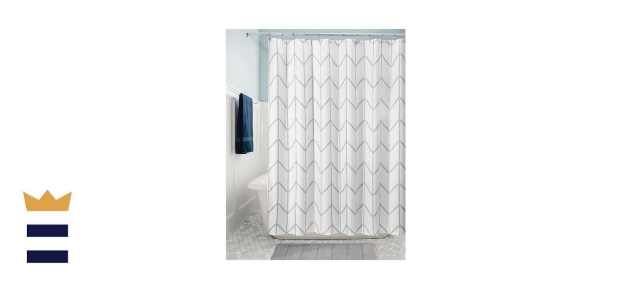 mDesign Geometric Herringbone Print Shower Curtain