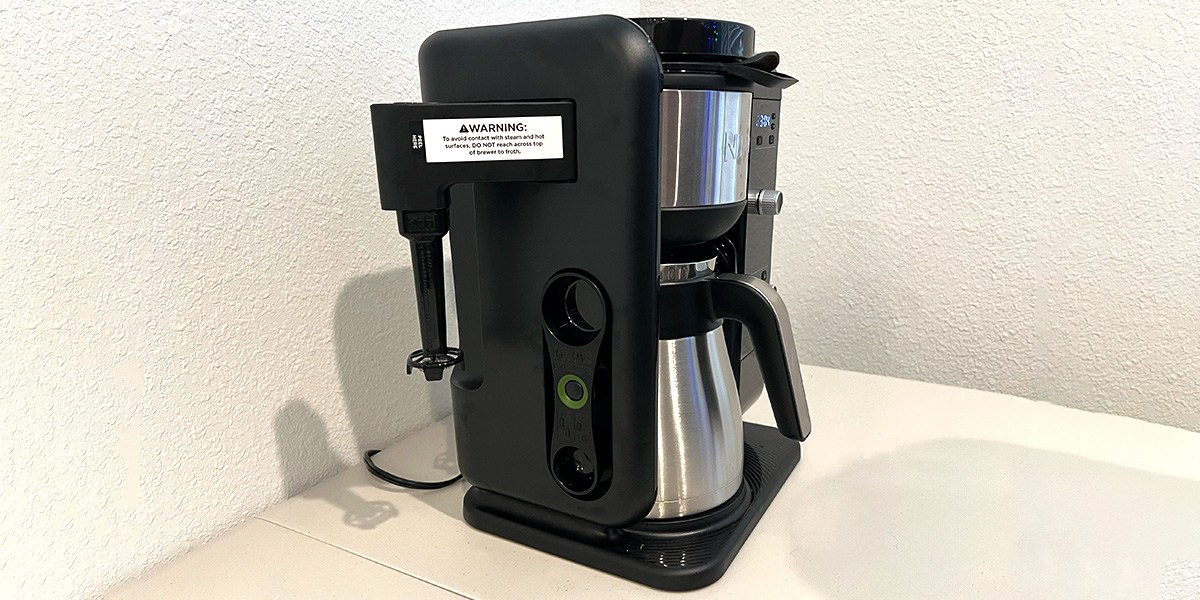 Pour-over coffee maker on kitchen counter