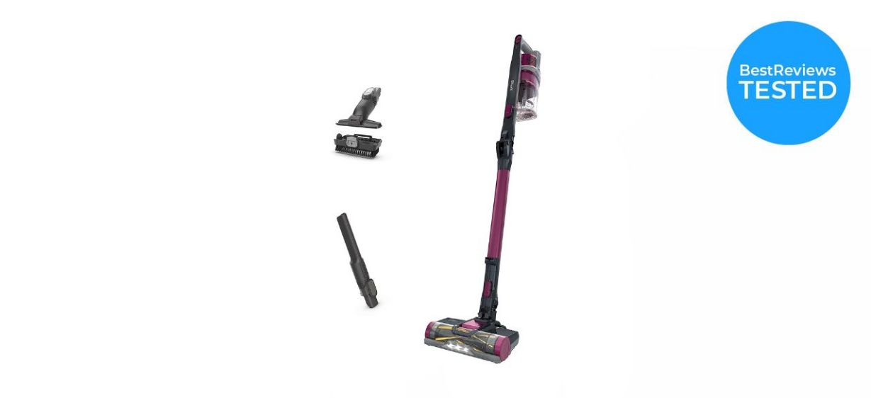 a pink Shark Pet Plus Cordless Stick Vacuum with attachments a pink Shark Pet Plus Cordless Stick Vacuum with attachments