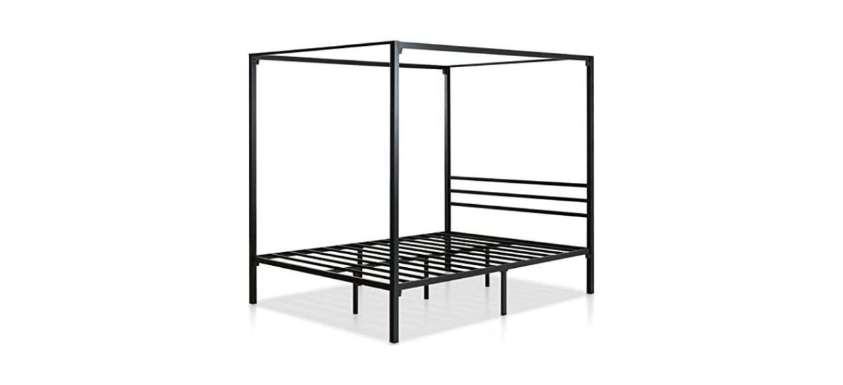 Zinus Patricia Black Metal Canopy Bed