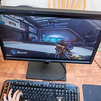Person using gaming computer