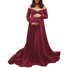 Saslax Maternity Off Shoulders Gown