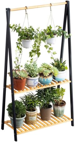 Copree Bamboo Two-Tier Hanging Plant Stand