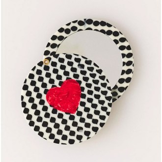 Anthropologie Solar Eclipse Handpainted Compact Mirror