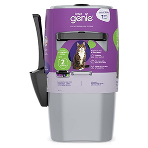 Litter Genie Standard Pail (Silver) Cat Litter Box Waste Disposal System for Odor Control