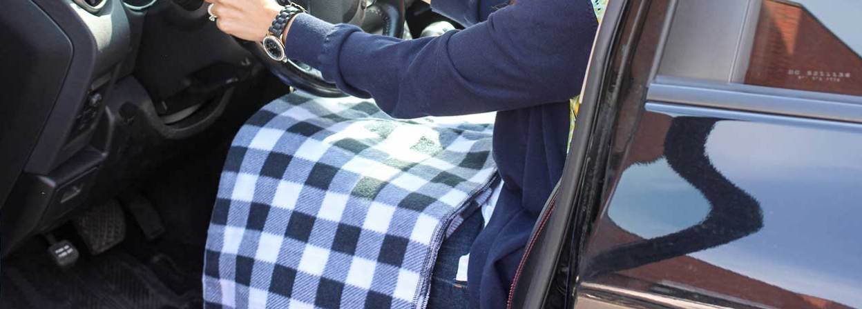 Motor Trend 12V Heated Blanket for Car - Travel Throw Electric Car Blanket