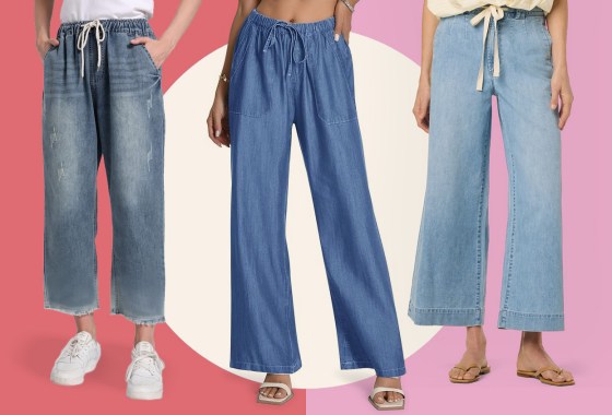 Drawstring jeans are everywhere this summer