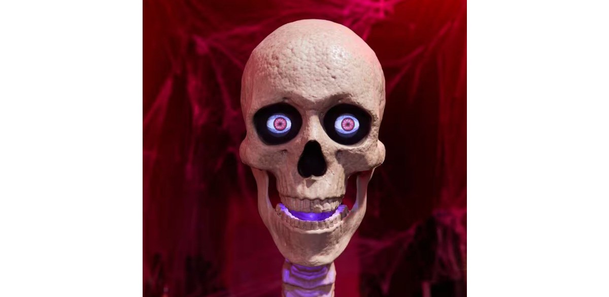 Grave &amp; Bones Animated LED App Controlled Ultra Skelly with LifeEyes