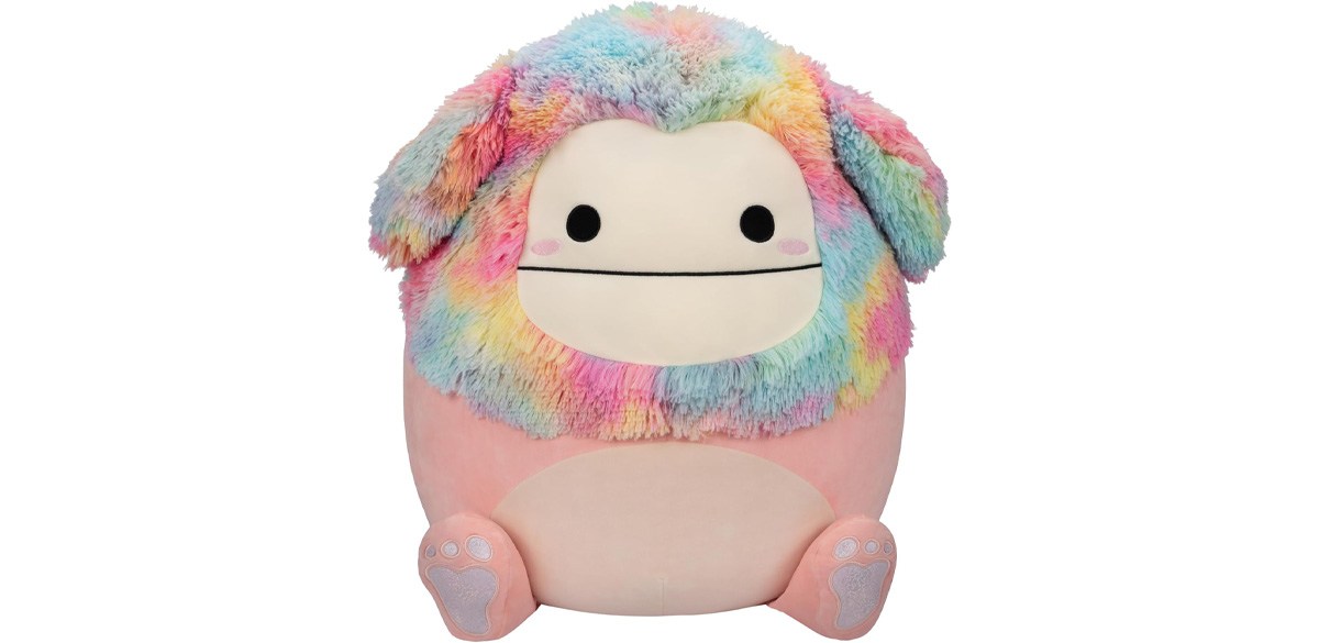 Squishmallows 20-Inch Diane Peach Bigfoot with Rainbow Hair