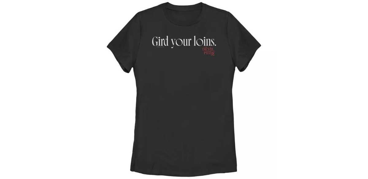Womens The Devil Wears Prada 2 Gird Your Loins Logo T Shirt - Black