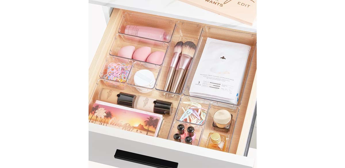 Vtopmart 25 PCS Clear Plastic Drawer Organizers