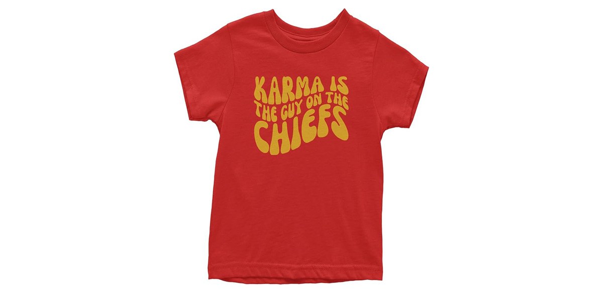 Expression Tees Karma is The Guy On The Chiefs Boyfriend Youth T-Shirt
