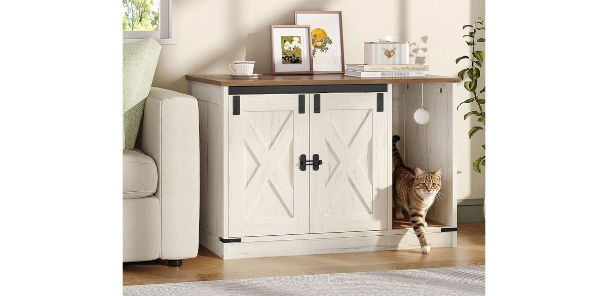 Hzuaneri Cat Litter Box Enclosure