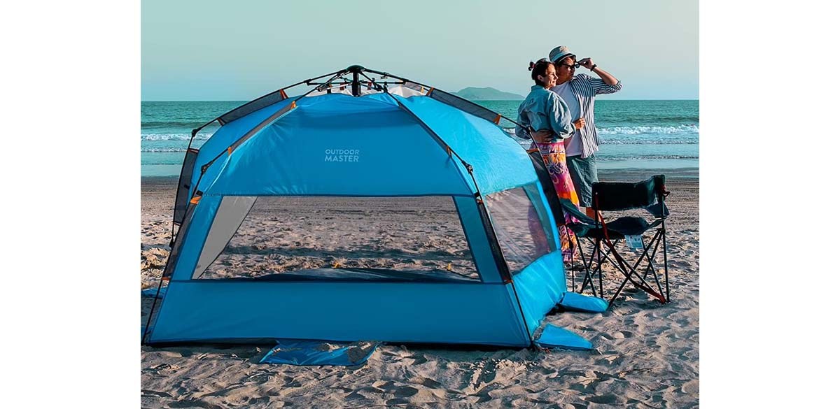 OutdoorMaster Pop Up Beach Tent for 4