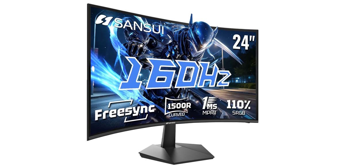 SANSUI 24 Inch Curved 160Hz Gaming Monitor