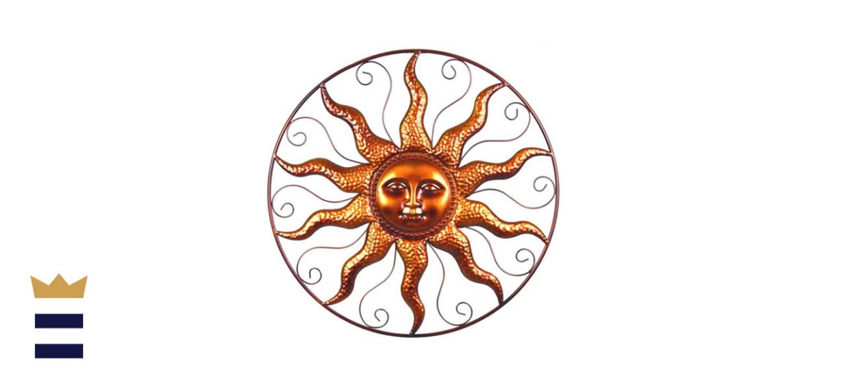 25 in. Steel Bronze Sun Decorative Wall Art