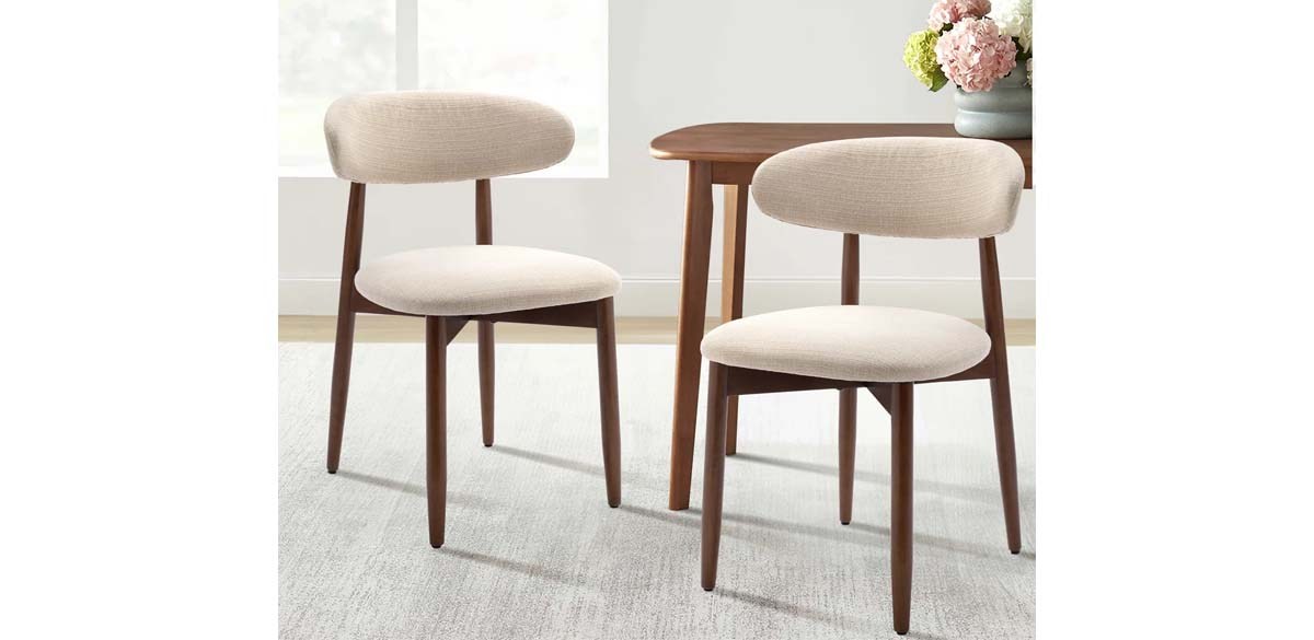 George Oliver Upholstered Solid Wood Dining Chair Side Chair (Set of 2)