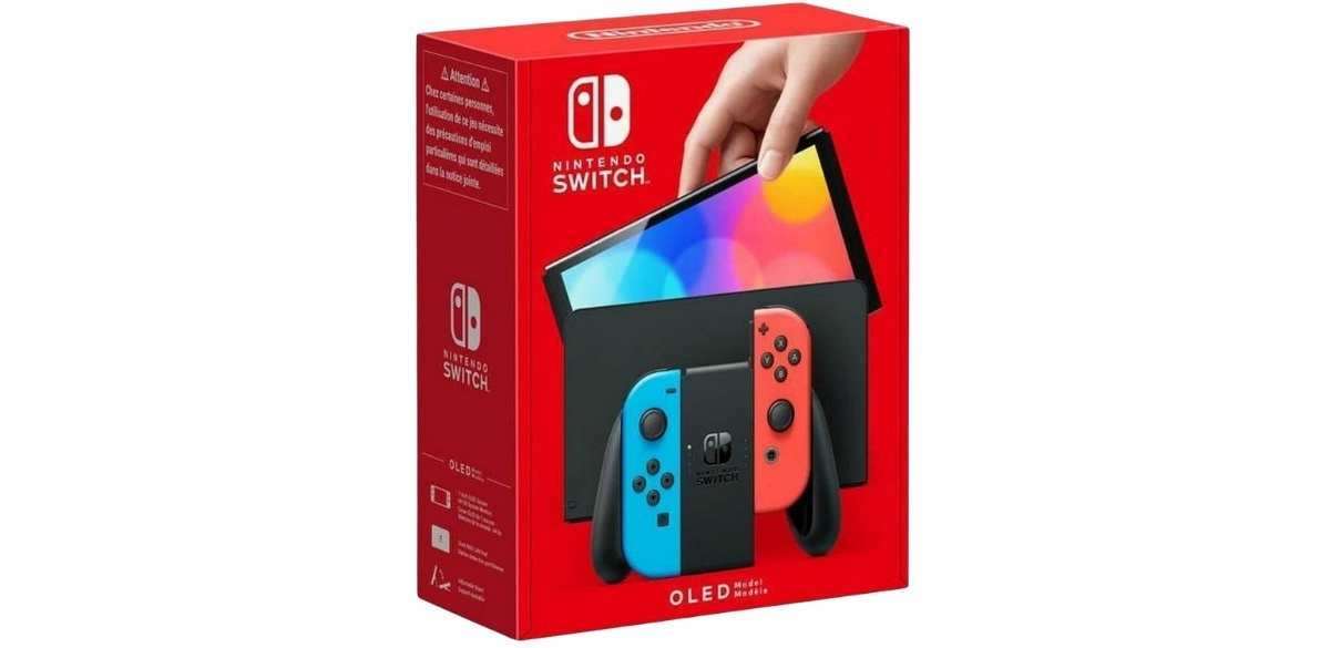 Nintendo Switch – OLED Model with Neon Red &amp; Neon Blue Joy-Con