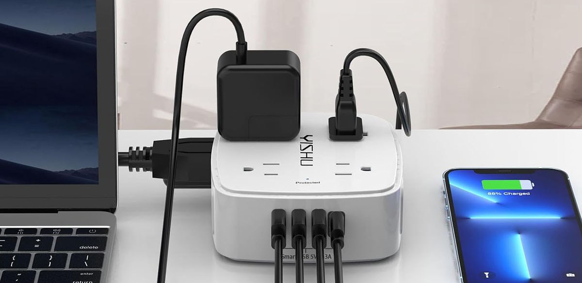 YISHU 6 Ft Surge Protector Power Strip