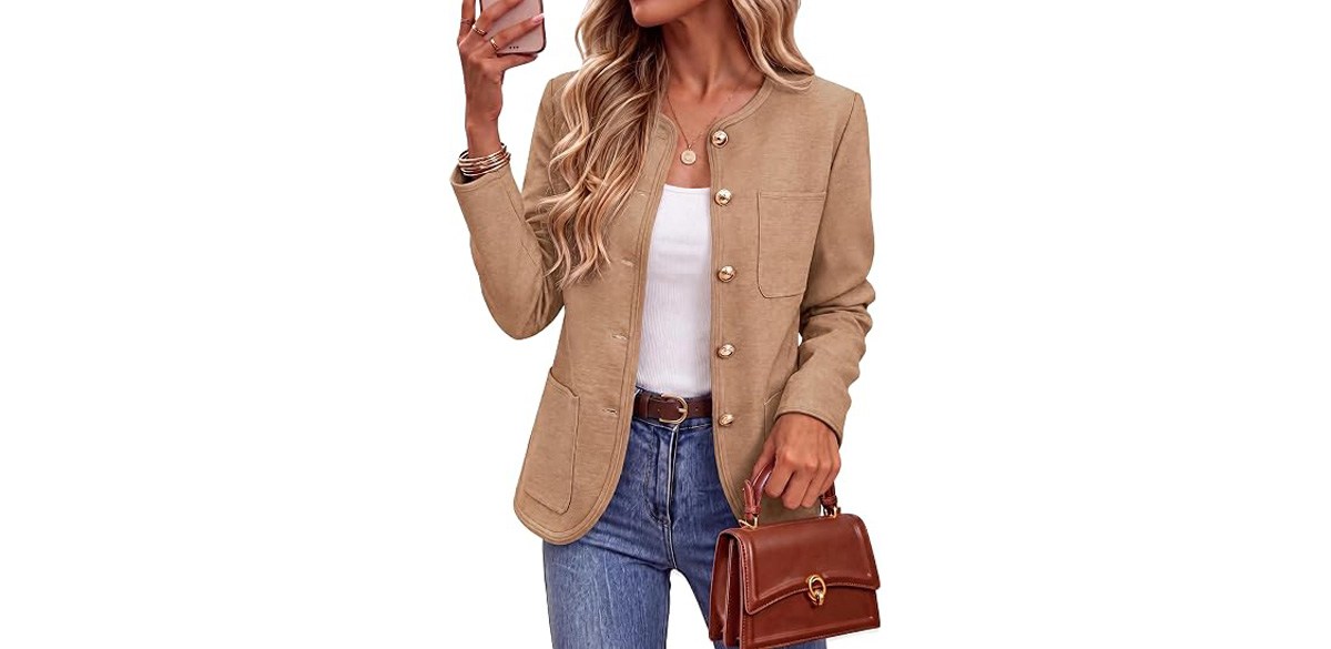 Arach&amp;Cloz Women's Wool Blend Sweater Blazer