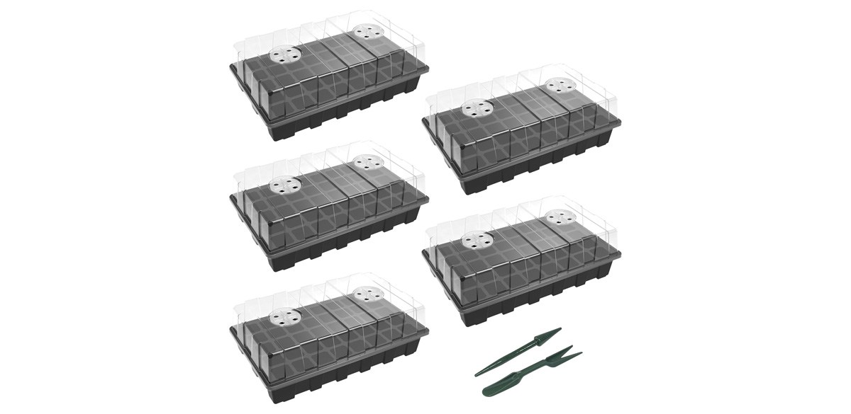 Gardzen 5-Set Seed Starter Tray Kits