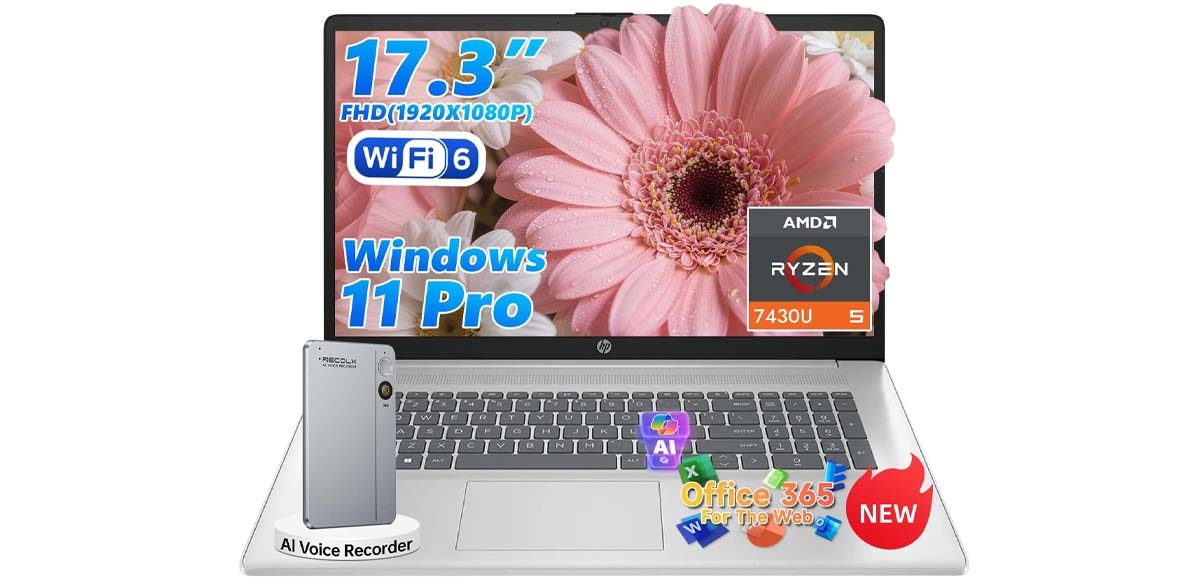 HP 17 inch laptops, AMD Ryzen 5