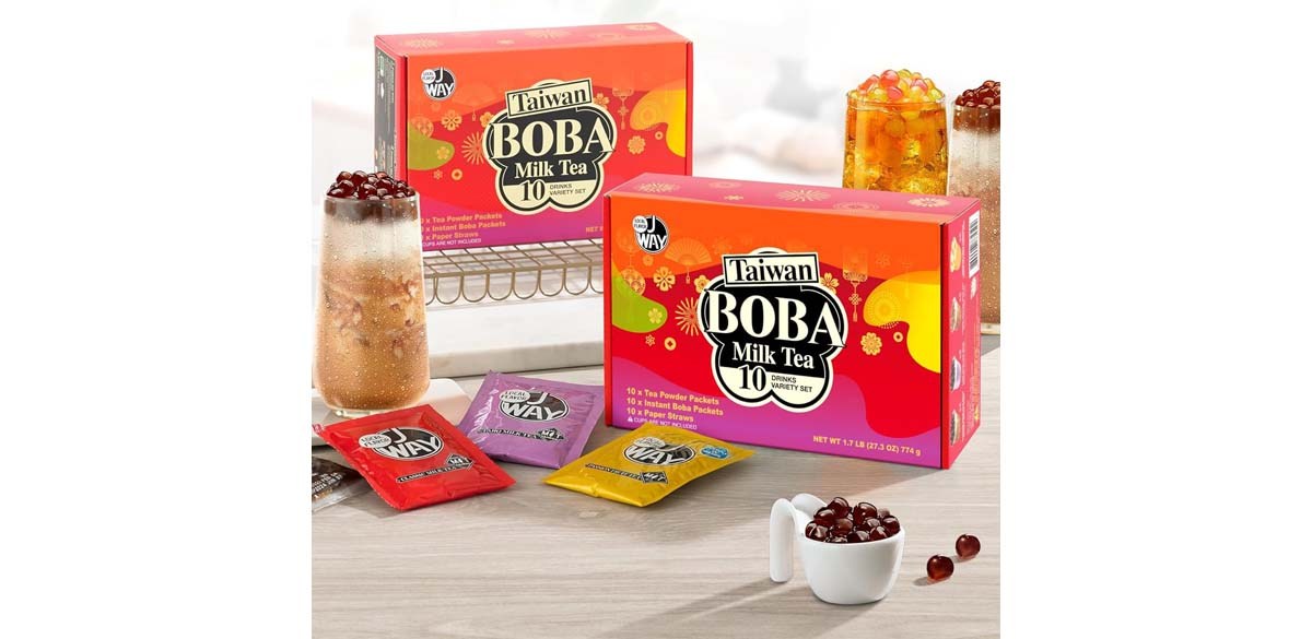 J WAY Instant Boba Bubble Pearl Variety Milk Tea Fruity Tea Kit