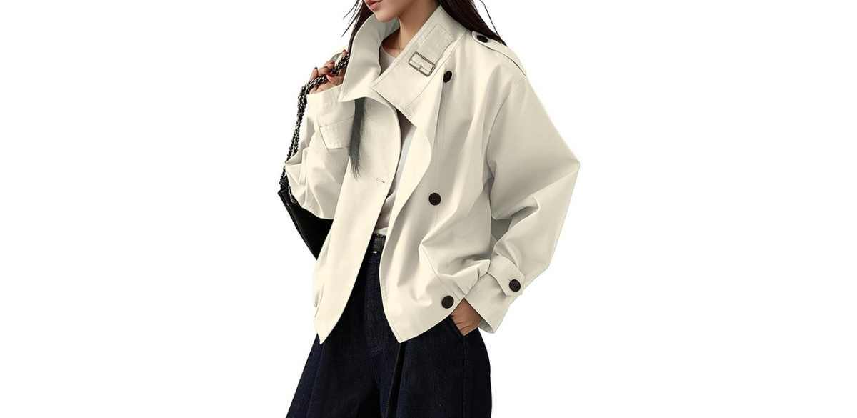 Megfie Trendy Vintage Trench Coat Turtleneck