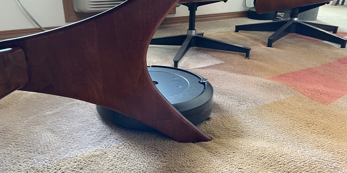Roomba navigates around furniture