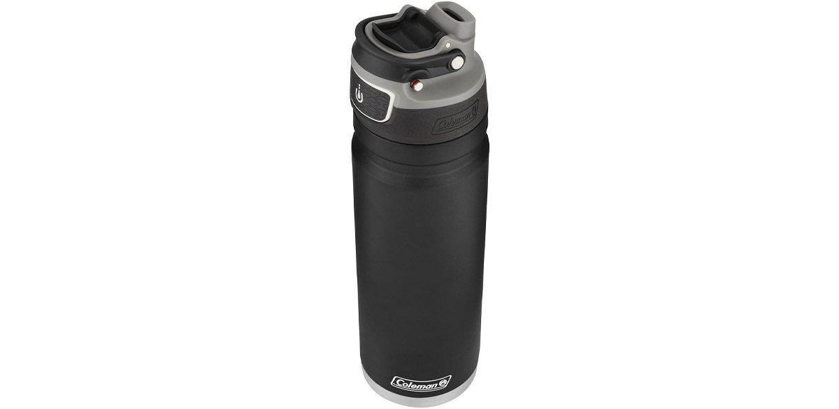 Coleman Autoseal FreeFlow Stainless Steel Water Bottle, Black, 24oz