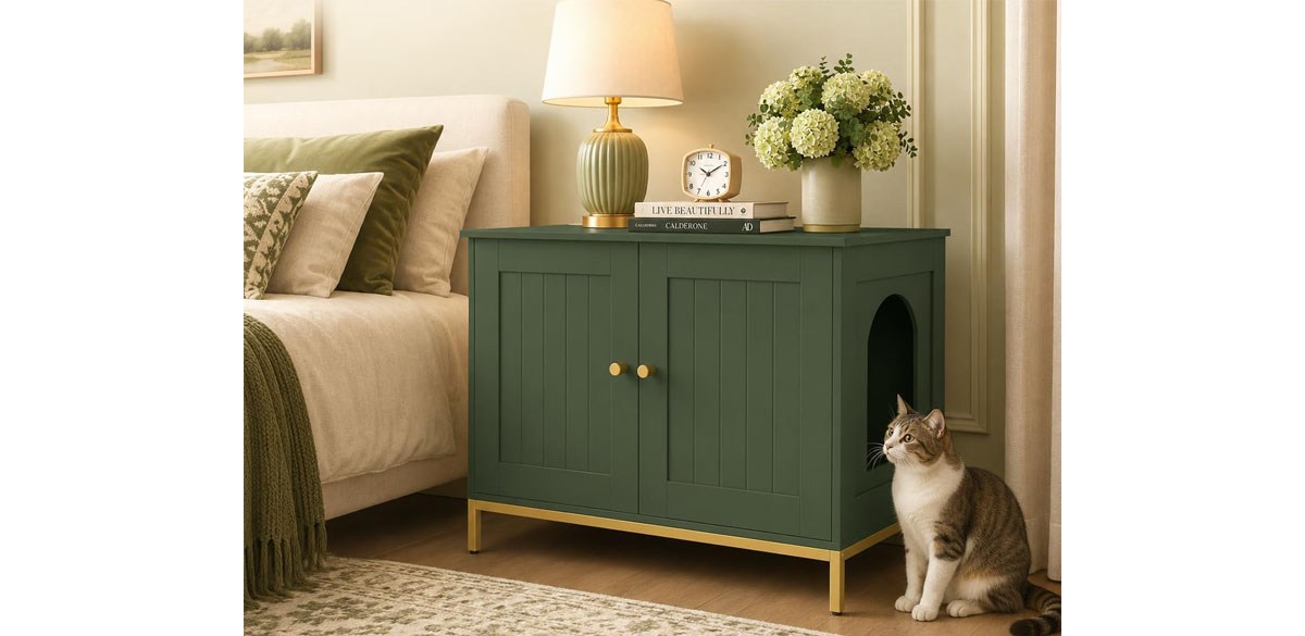 Homhedy 28.3-in L Cat Litter Box Enclosure