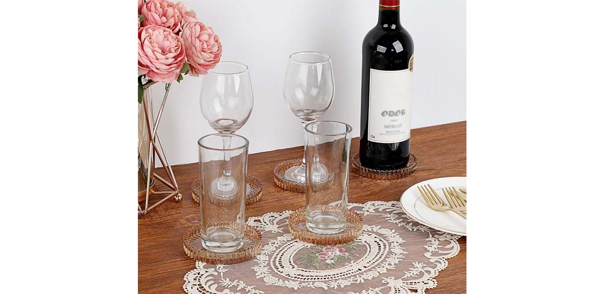 Modern Clear Coaster Set of 5