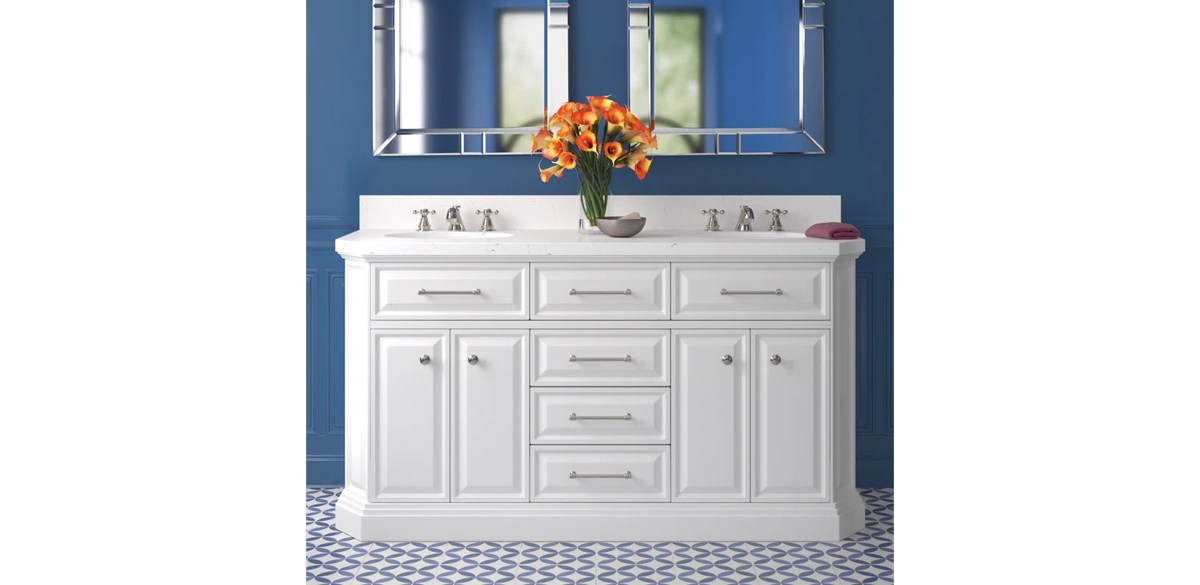 Willa Arlo Interiors Bruning 60'' Double Bathroom Vanity with Quartz Top