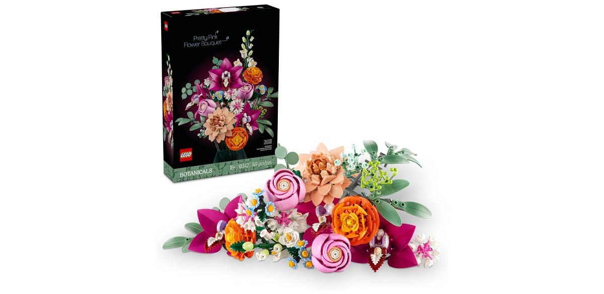LEGO Botanicals Pretty Pink Flower Bouquet Building Set