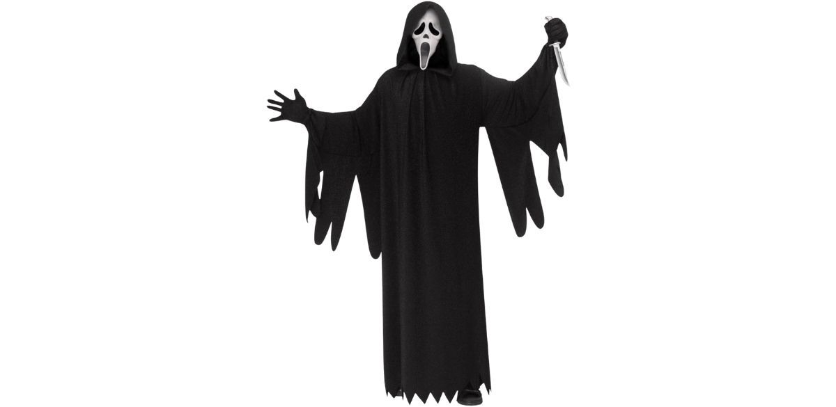 Fun World 30th Anniversary Ghost Face Adult Halloween Costume, Black