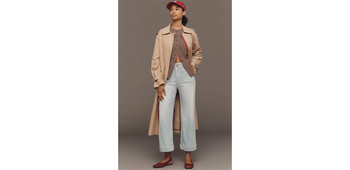 The Colette Crop High-Rise Wide-Leg Jeans by Maeve