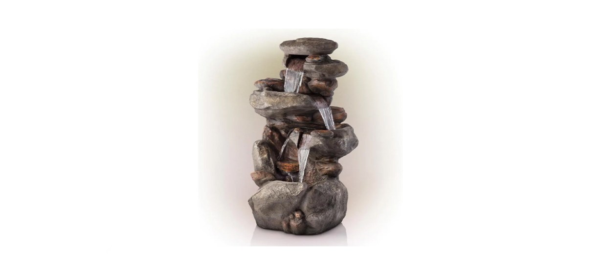Alpine Corporation Four-Tier Rock Water Fountain